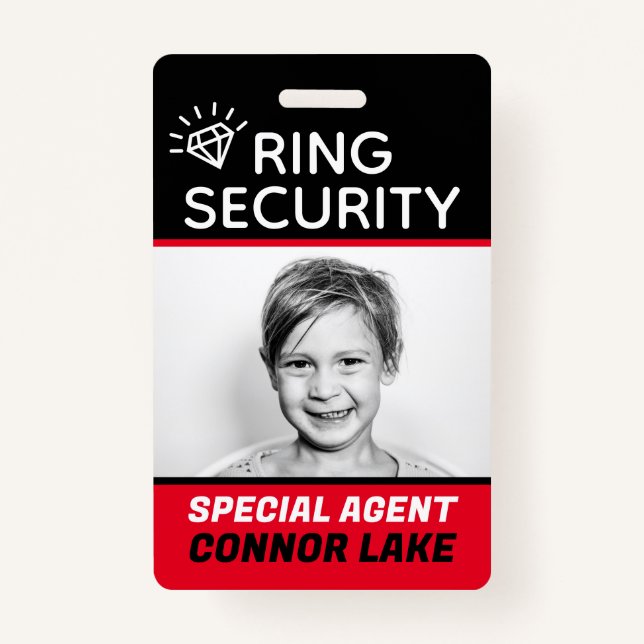Custom Ring Security Ring Bearer Wedding Security ID Badge (Front)