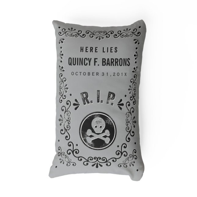 Custom RIP Halloween Tombstone Lumbar Cushion (Creator Uploaded)