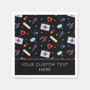 Custom RN Nurse   Doctor Medical Pattern Napkin