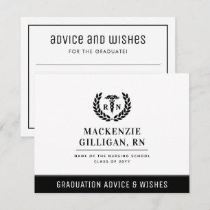 Custom RN Nursing School Graduate Advice & Wishes Card