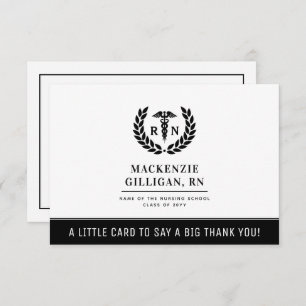 Custom RN Nursing School Graduation Party Elegant Thank You Card
