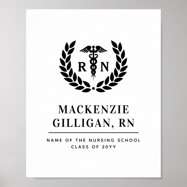 Custom RN Nursing School Graduation  Poster (Front)