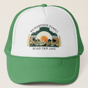 Custom Road Trip Sunset Camping Family Reunion Trucker Hat