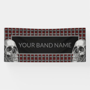 Custom Rock Band Skull Heavy Metal Music Festival Banner