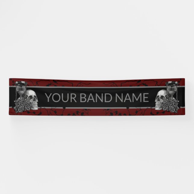Custom Rock Band Skull Heavy Metal Music Festival Banner (Horizontal)