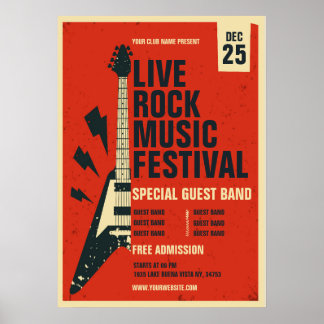 Custom Rock Music Festival Poster
