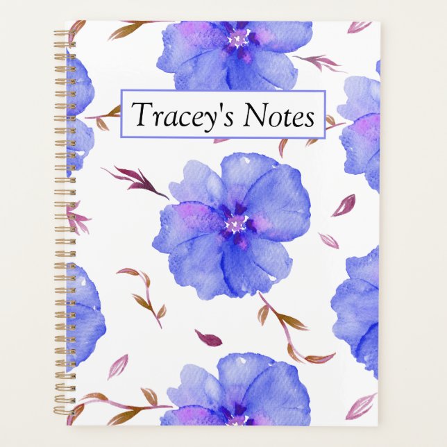 Custom Rock Rose Watercolor Floral Planner (Front)