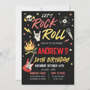Custom Rockstar Birthday Invitation
