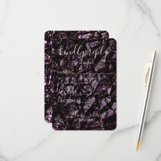 Custom Rocky Grunge Texture Wedding RSVP Card