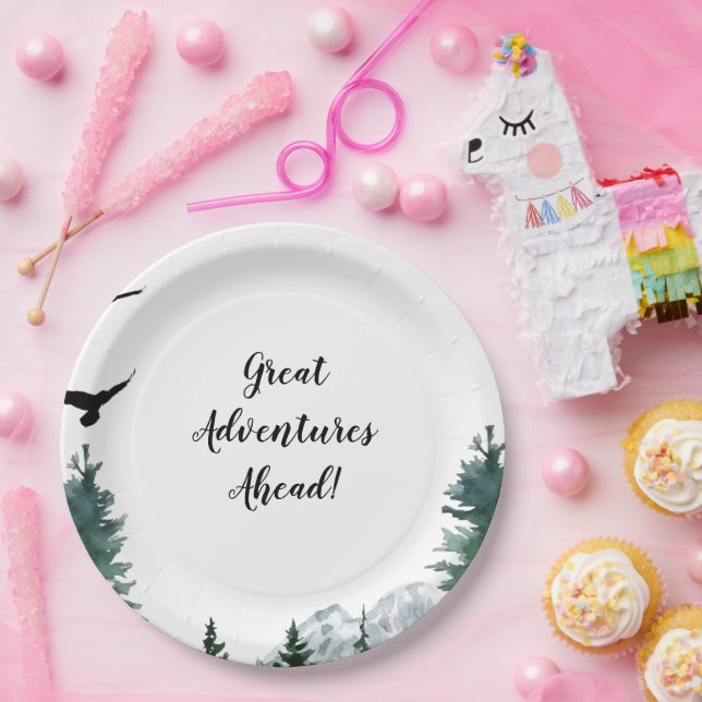 Custom Rocky Mountain Adventure Baby Plates (Party)