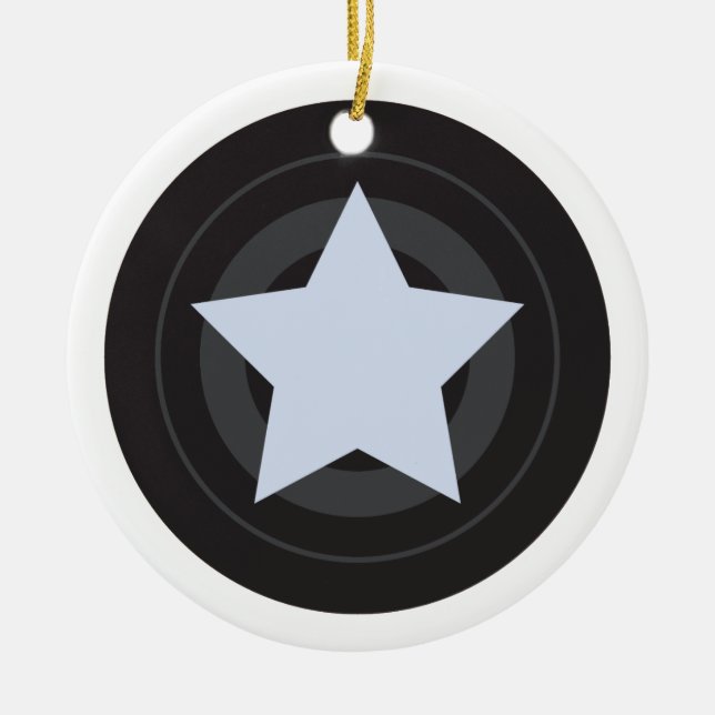 Custom Roller Derby Jammer Star Ceramic Tree Decoration (Front)