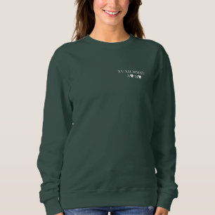 Custom Roman Numeral Date Anniversary Green Sweatshirt