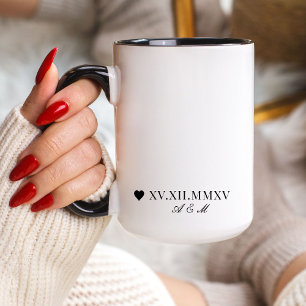 Custom Roman Numeral Date Anniversary Mug