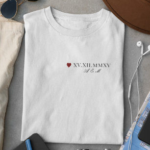 Custom Roman Numeral Date Anniversary T-Shirt