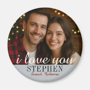 Custom Romantic Couple Photo Valentine's Day Magnet