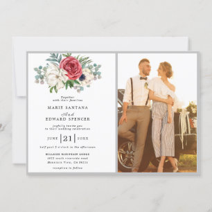 Custom Romantic Couple Photo wedding Invitation