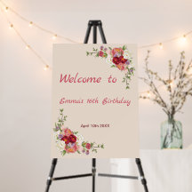 Custom romantic floral Birthday Party