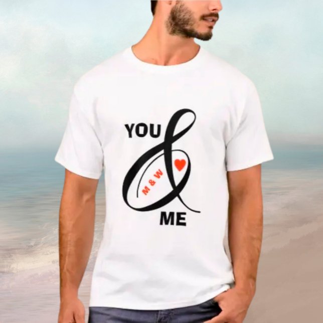 Custom Romantic Initials Heart    T-Shirt (Creator Uploaded)