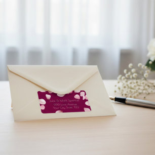 Custom Romantic Pink Petals Address Label
