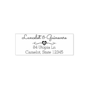 Custom Romantic Wedding Heart Return Address Self-inking Stamp