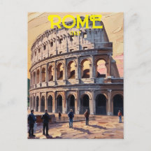 Custom Rome Italy Colosseum Travel Art Vintage