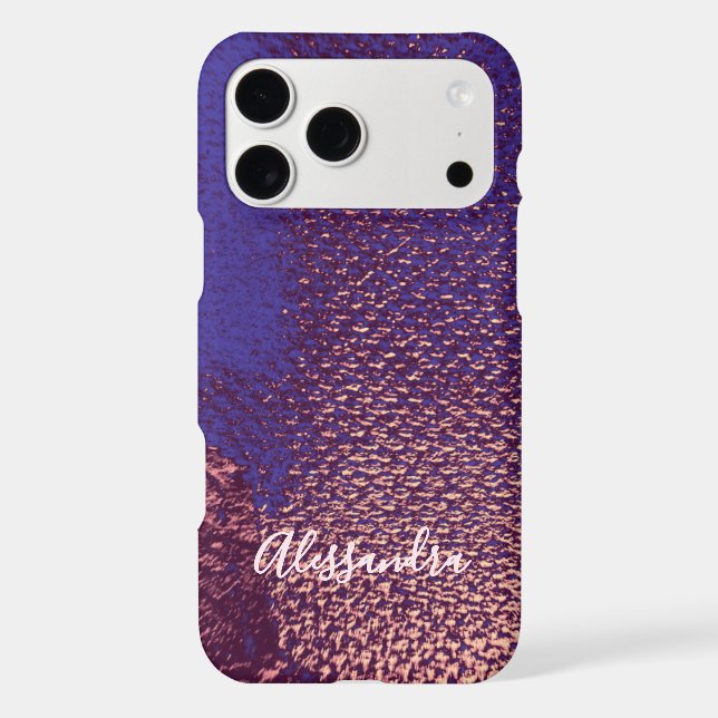 Custom Rose Gold Blue Minimal Paint Canvas Texture (Back)