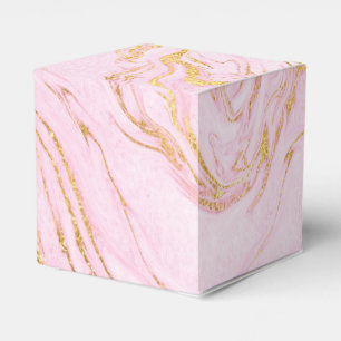 Custom Rose Gold Blush Pink Marble White Gift Favour Box