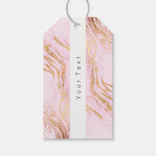 Custom Rose Gold Blush Pink Marble White Name Gift Tags