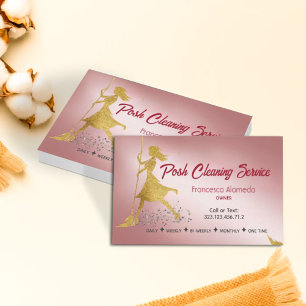Custom Rose Gold Elegant Cleaning Business Card