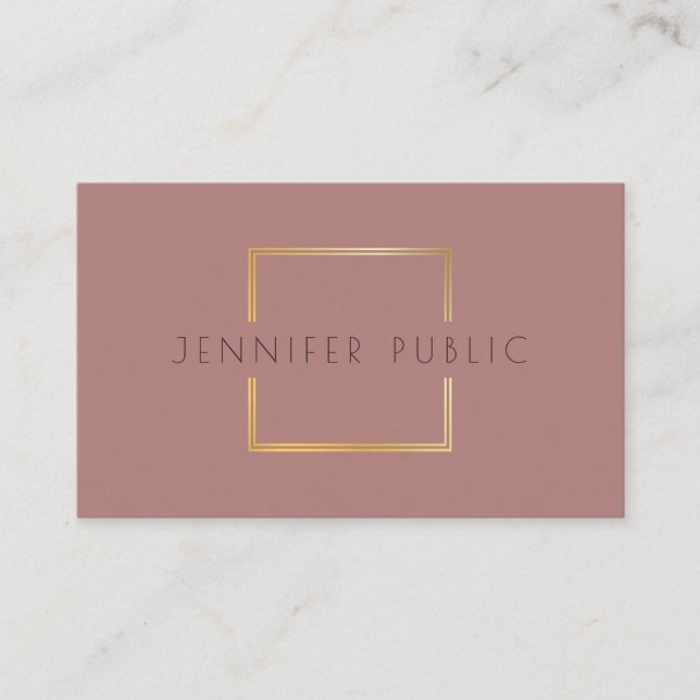 Custom Rose Gold Elegant Professional Template Business Card (Front)