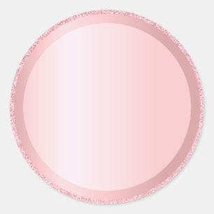 Custom Rose Gold Glitter Blank Template Add Text Classic Round Sticker