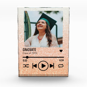 Custom Rose Gold Graduation Photo Song Playlist
