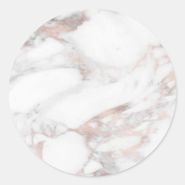 Custom Rose Gold Marble Blank Modern Elegant Classic Round Sticker (Front)