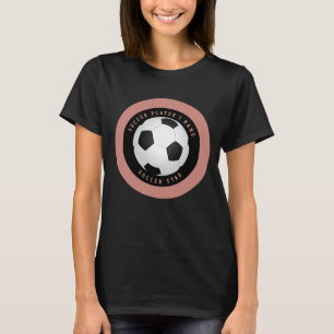 Custom Rose Gold Pink Girls Soccer Ball Football  T-Shirt