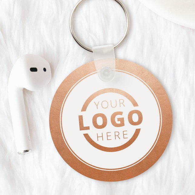 Custom Rose Gold Promotional Business Logo Branded Key Ring (Creator Uploaded)