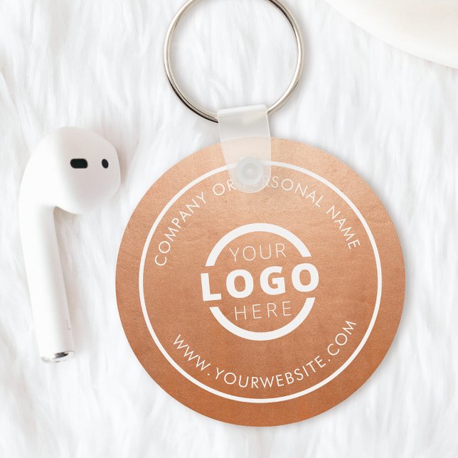 Custom Rose Gold Promotional Business Logo Branded Key Ring (Creator Uploaded)