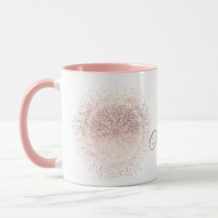 Custom Rose Gold Snowflake Christmas Coffee Mug