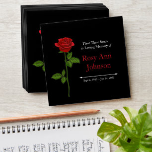 Custom Rose Memorial Seed Envelope