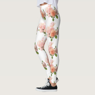 Custom Roses Modern Elegant Trendy Template Leggings