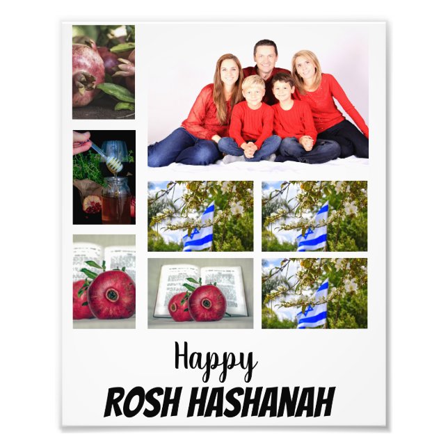 Custom Rosh Hashanah 8 Photo Collage Print (Front)