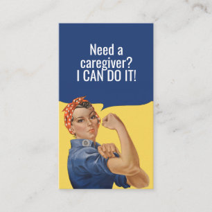 Custom Rosie The Riveter Caregiver Business Card