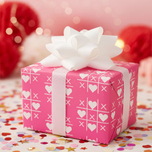 Custom Rosy Pink XOXO Couple Wedding, Anniversary Wrapping Paper