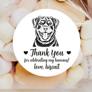 Custom Rottweiler Dog Wedding Favour Stickers