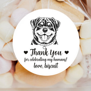 Custom Rottweiler Dog Wedding Favour Stickers
