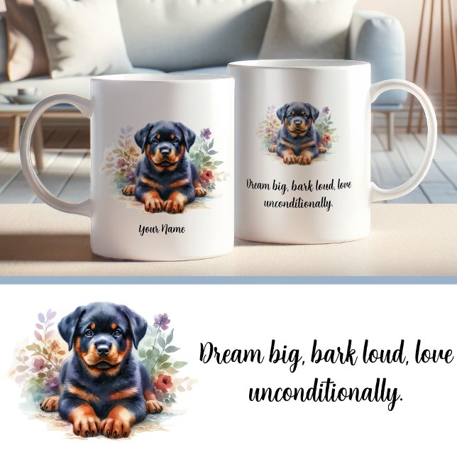 Custom Rottweiler Mug with Inspirational Quote (Creator Uploaded)