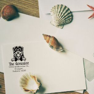 Custom Rotweiller Dog Return Address,  Rubber Stamp