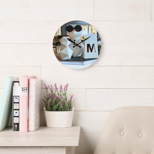 Custom Round Acrylic Wall Clock - Personalised Art (Reading Room)