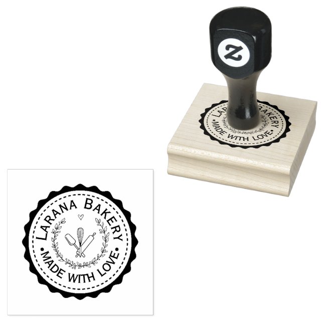 Custom Round Bakery Logo Stamp (Stamped)