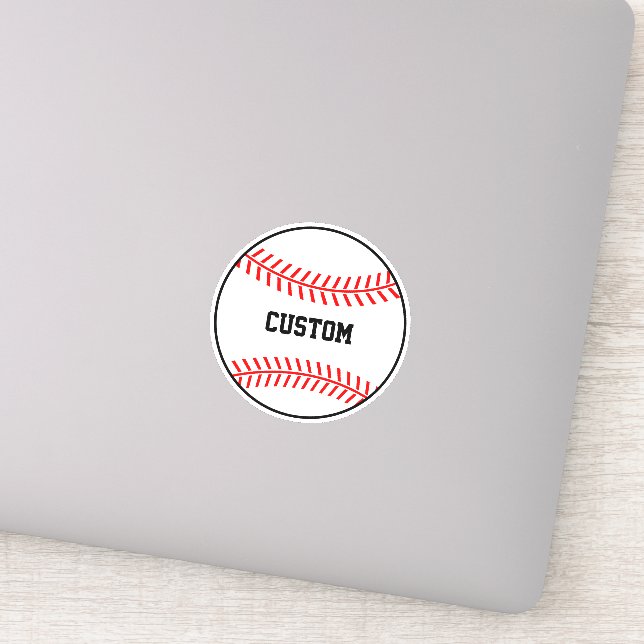 Custom round baseball vinyl sticker (Detail)