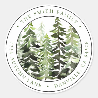 Custom Round Christmas Return Address Label